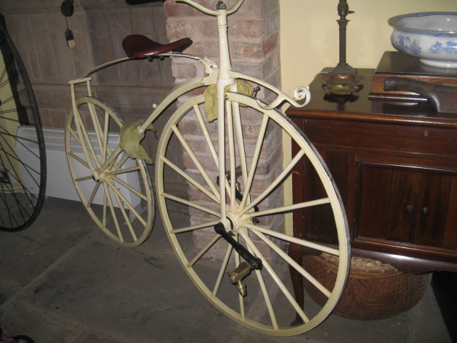 wooden wheels on a velocipede